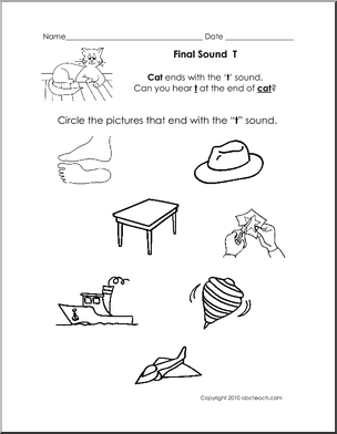 Phonics: Final Consonant Sounds “t” (primary) – Abcteach